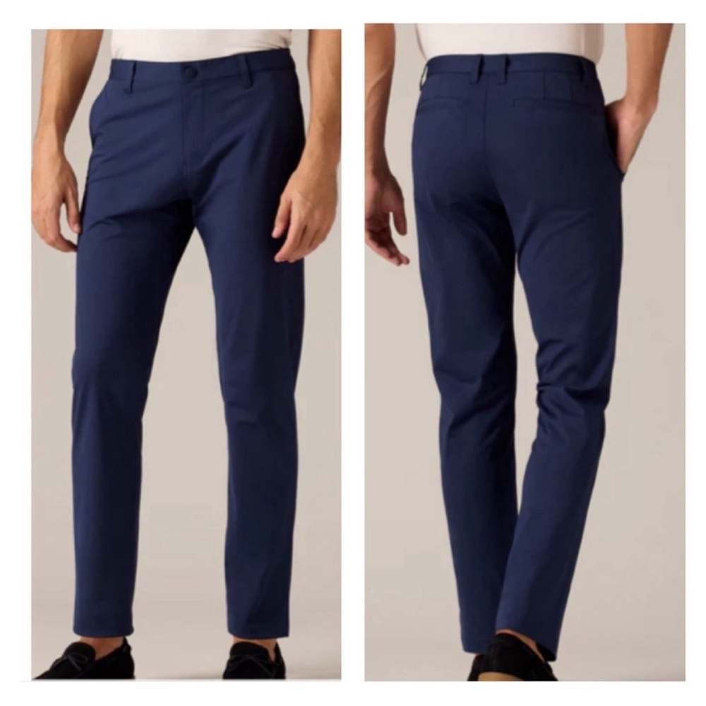 Rhone Commuter Pant Classic Straight Leg Men's Sz 36 Stretch‎ Zip Pocket Blue